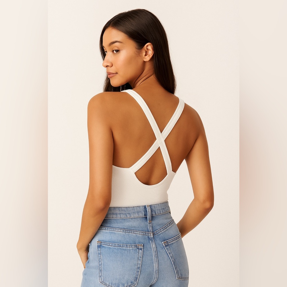 NWT Privacy Please | Cream Ribbed Top